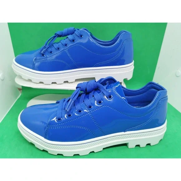 Skechers Women's 155201 Patent Blue Roadies 90sBBY Casual Shoes Size 8.5M - Picture 3 of 16